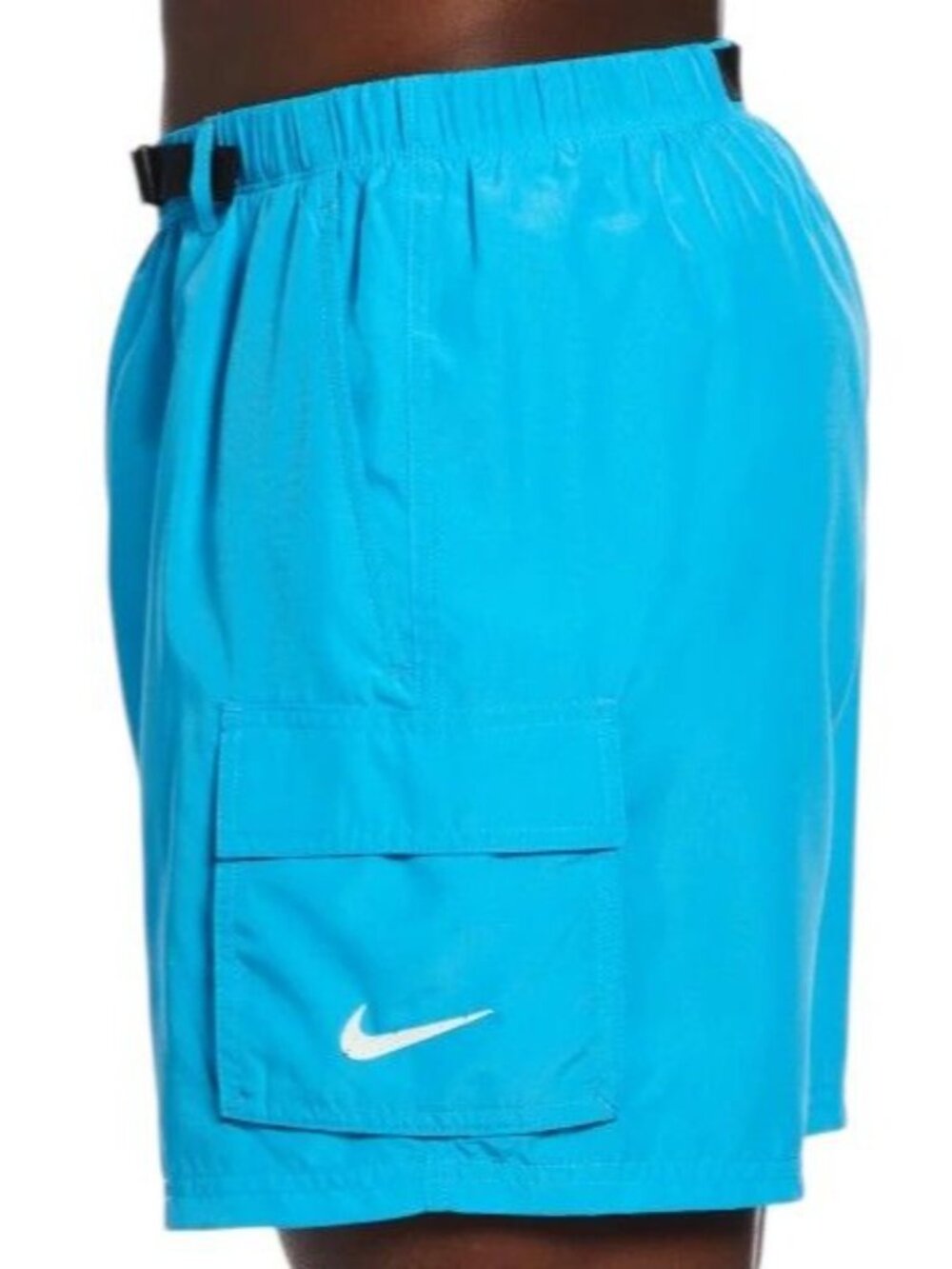 Nike Swim Blue Belted Packable 5" Volley Short NESSB522-480 Mens L NEW with Tags - Picture 2 of 12